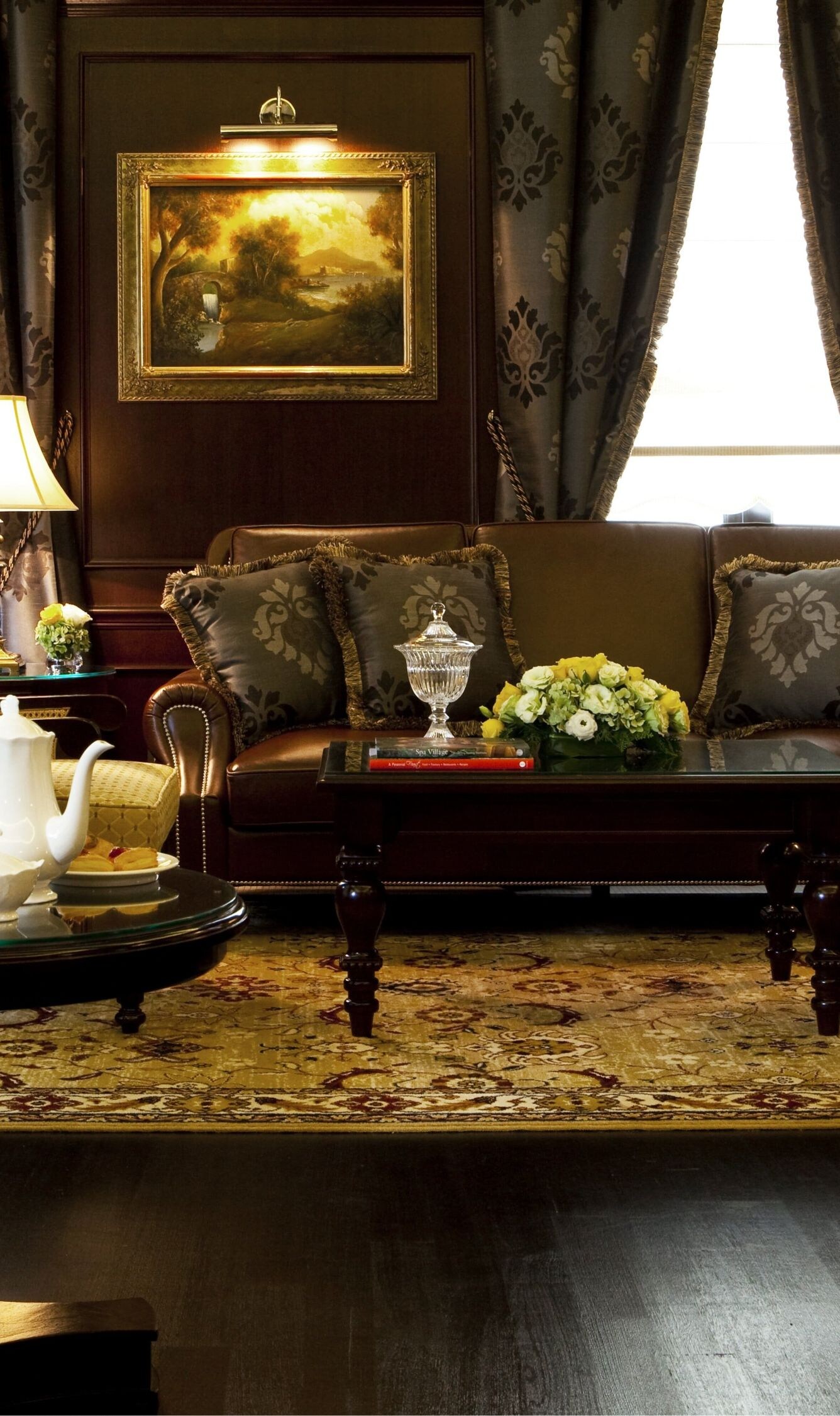 The Drawing Room set up for tea. 