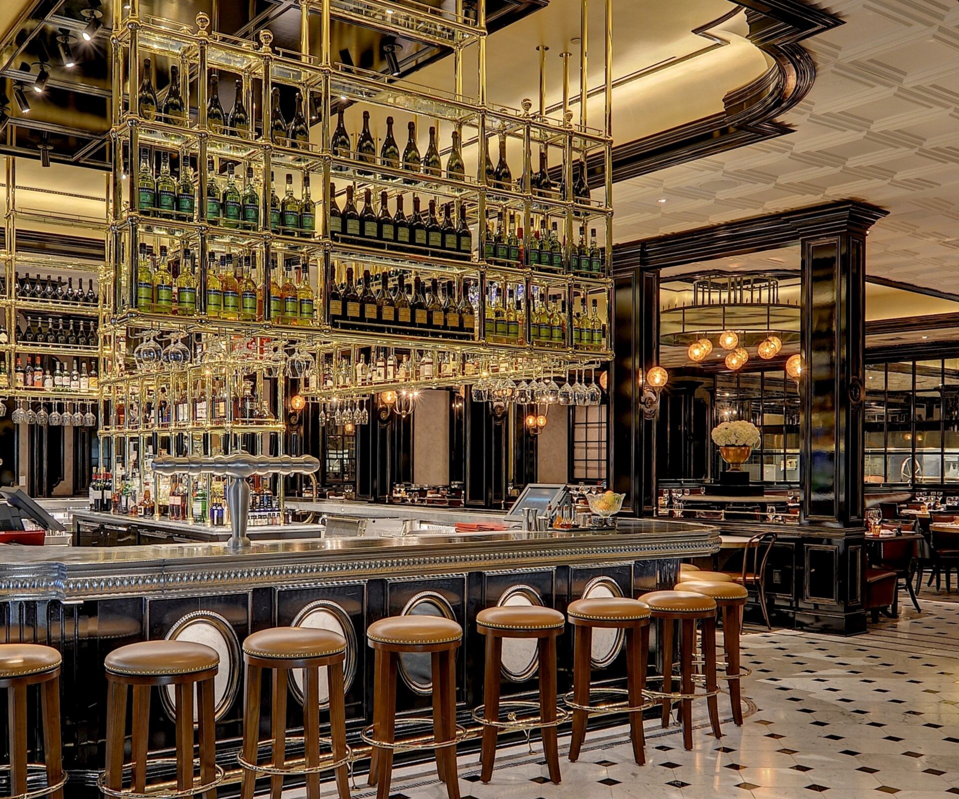 Stools around Bardot Brasserie bar
