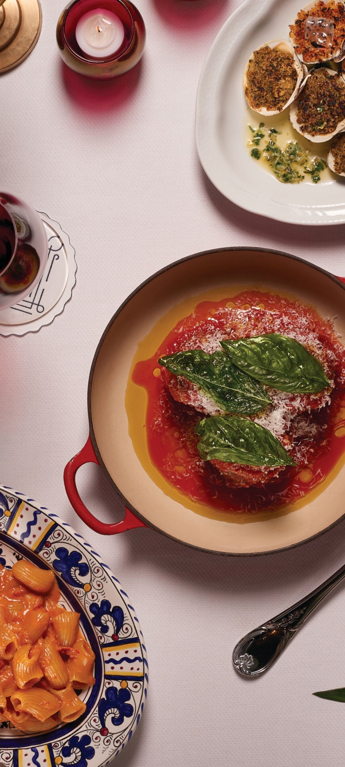 Various Italian food dishes.