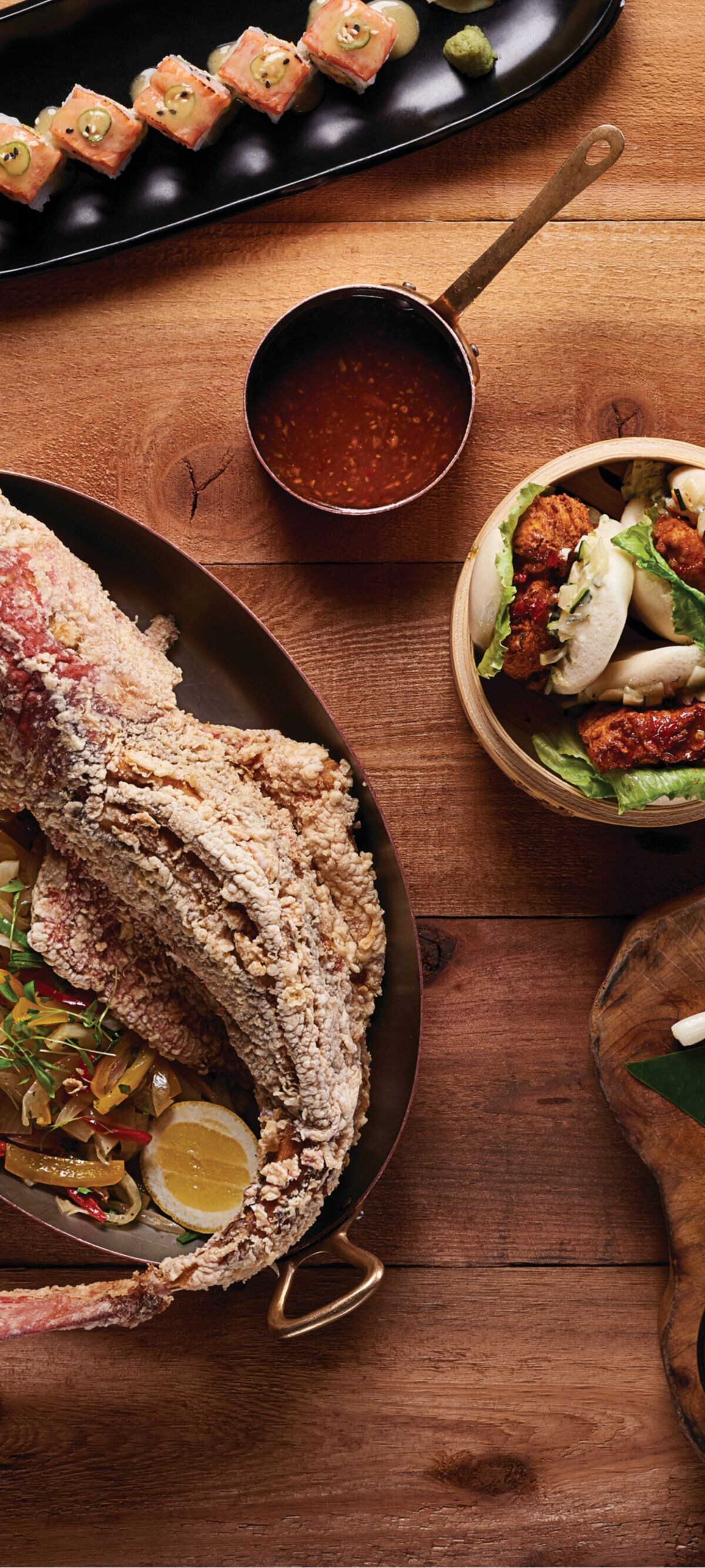 Steak, whole fish and other dishes