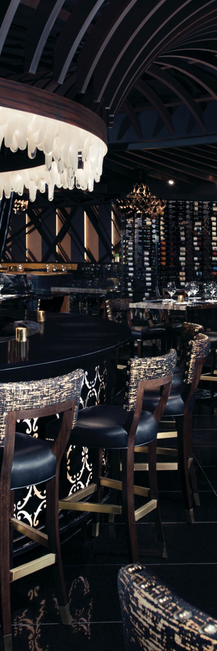 Bar, chairs, tables, place settings.