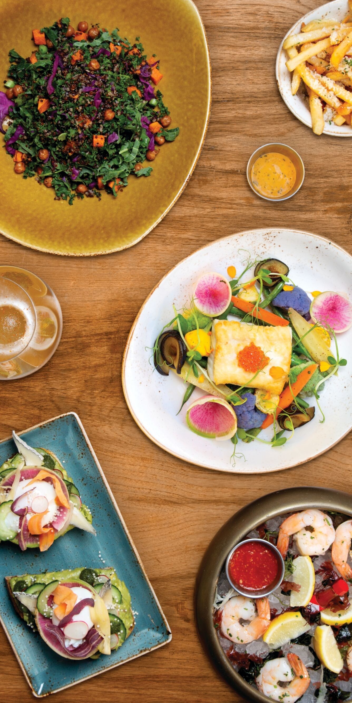 Various breakfast, lunch dishes.