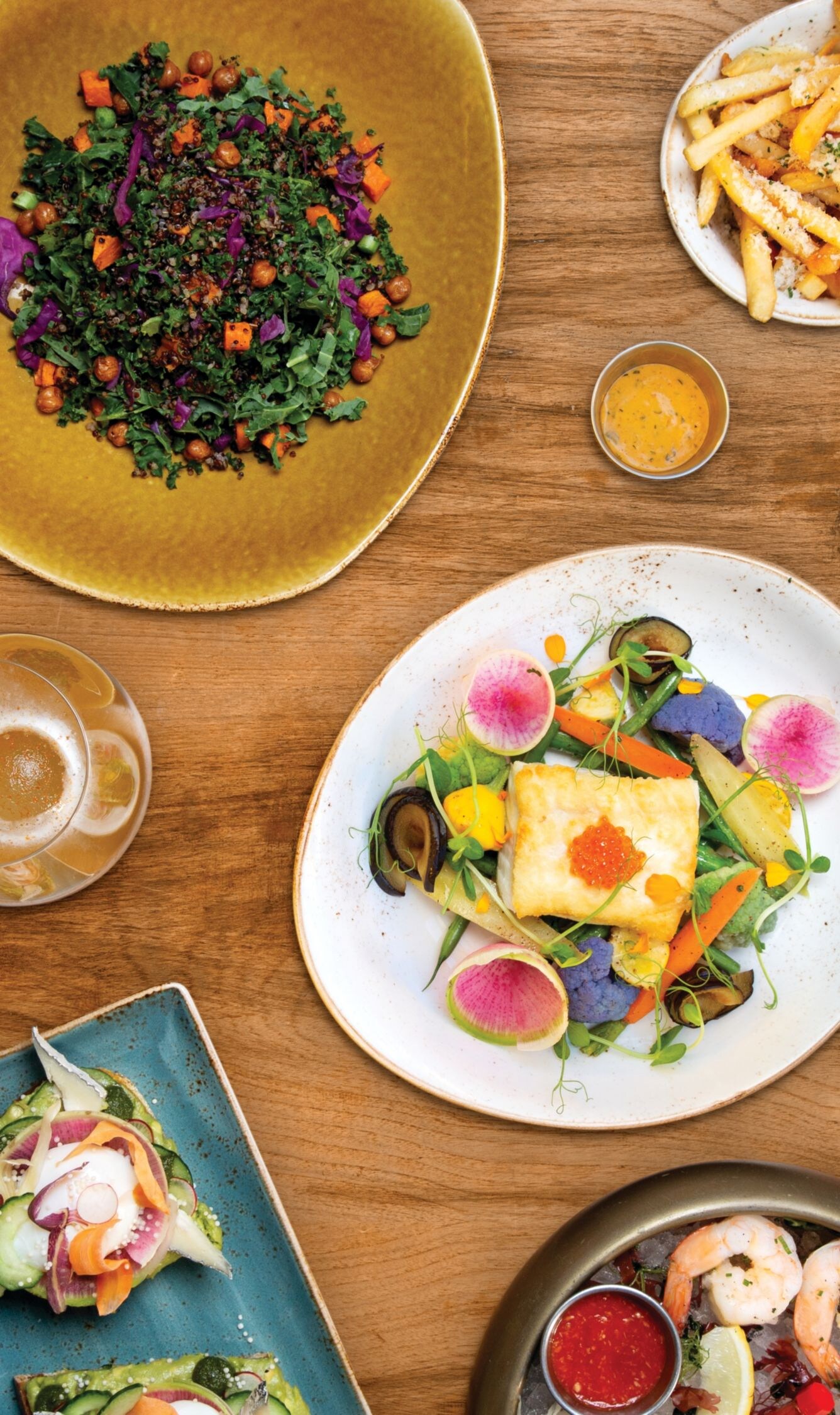 Various breakfast, lunch dishes.