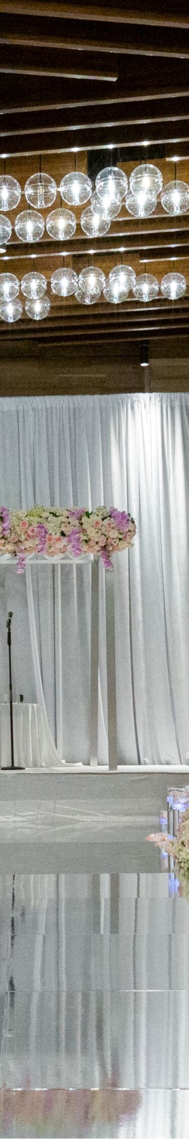 Chairs set-up with aisle in the middle.