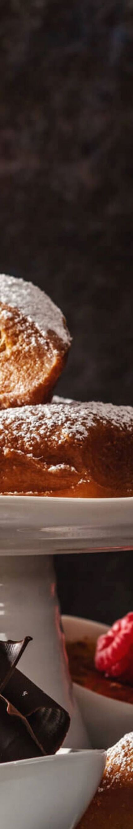 Beignet en un plato de distintos niveles