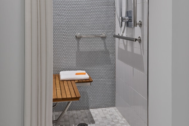transfer shower, traditional, guest room, ada