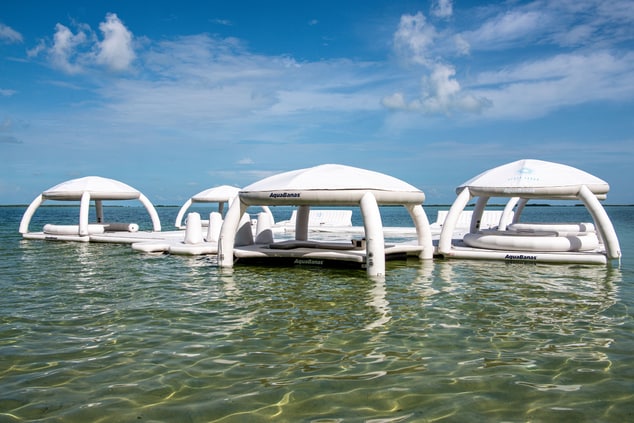 water cabanas in the Florida Keys