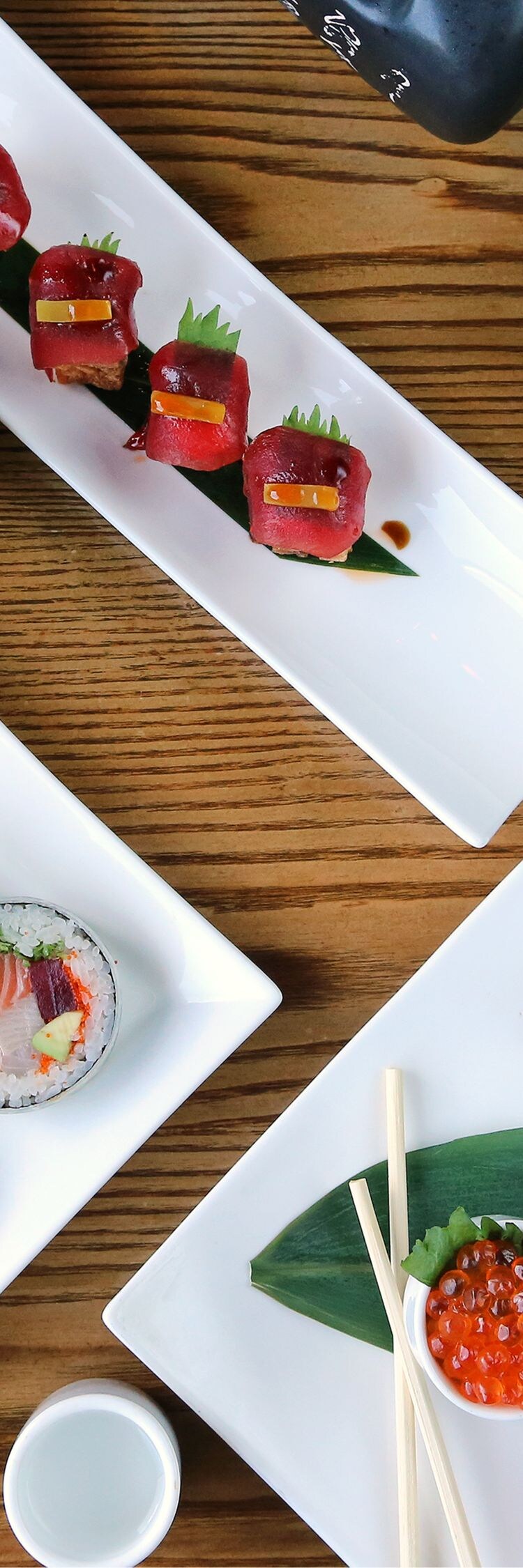 a selection of sushi and sushimi