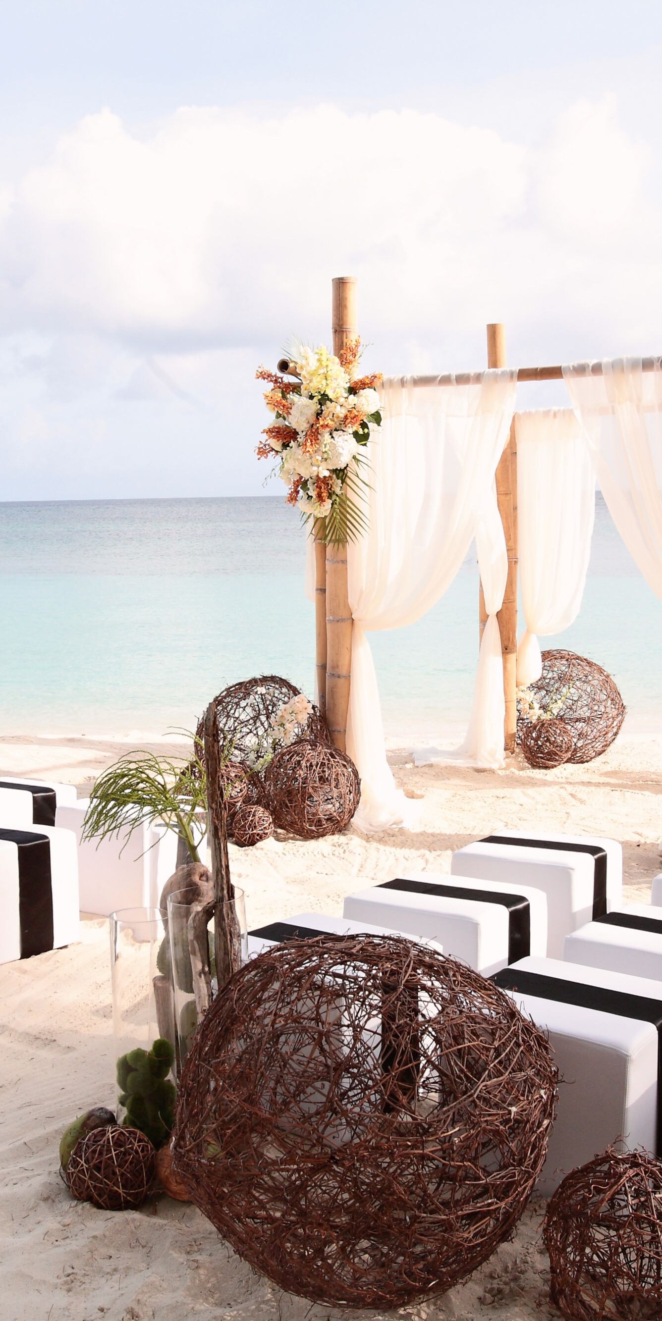 Beachside ceremony setup