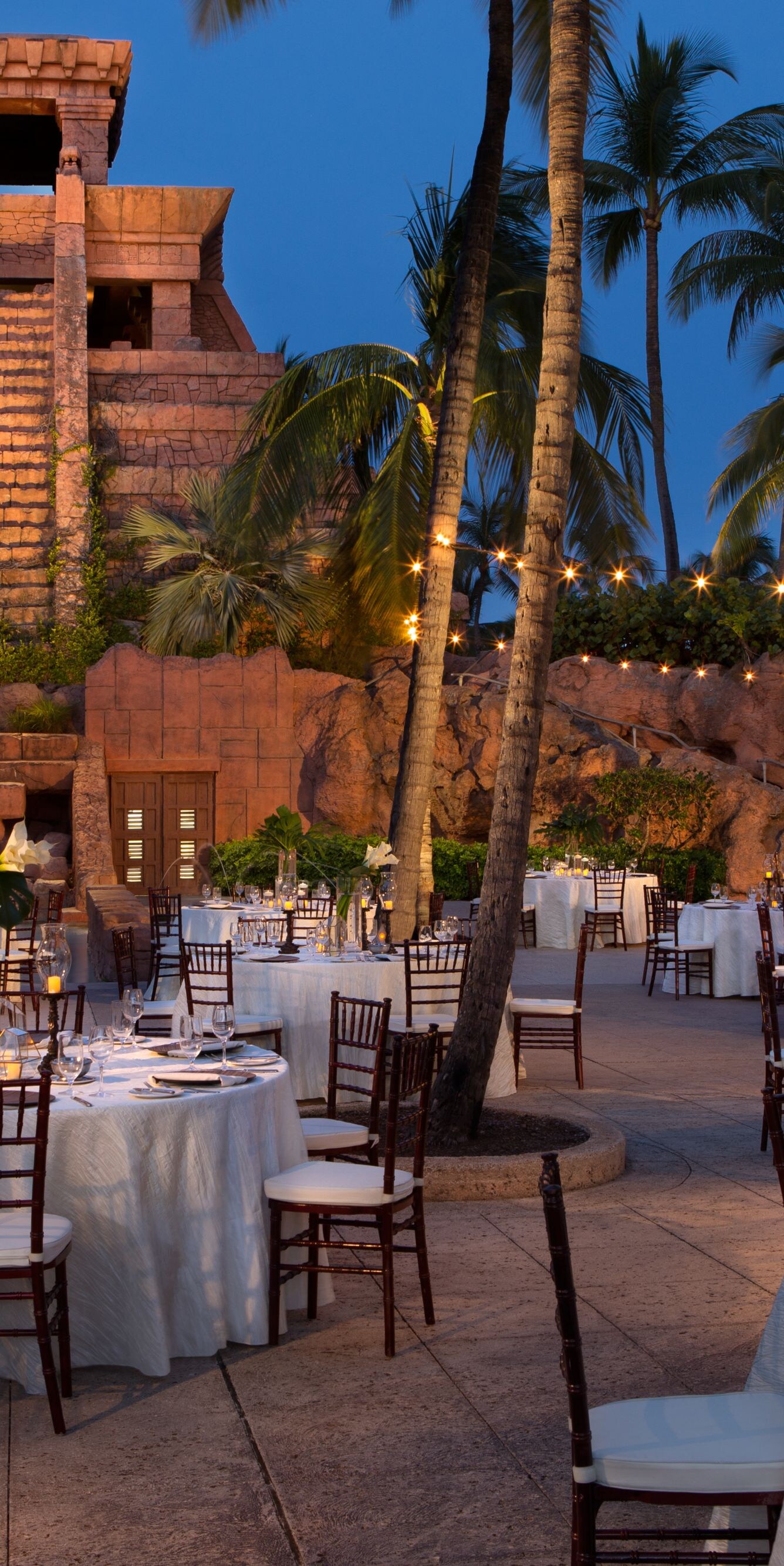 Outdoor evening event venue