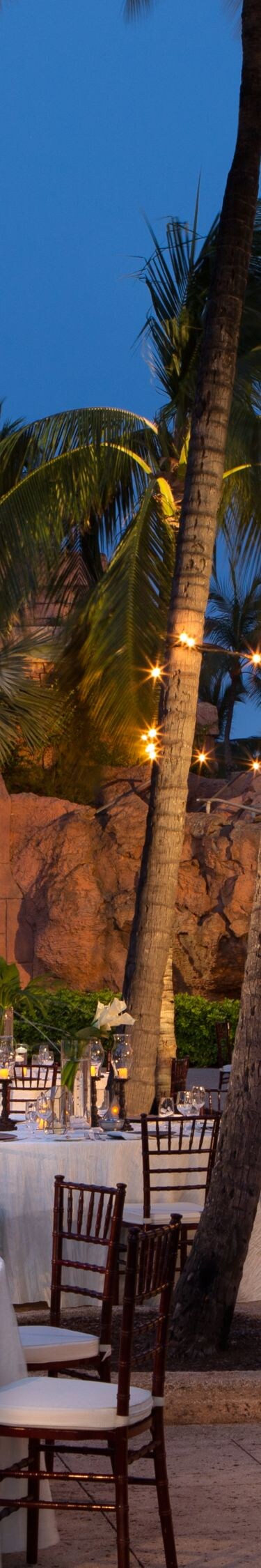 Outdoor evening event venue