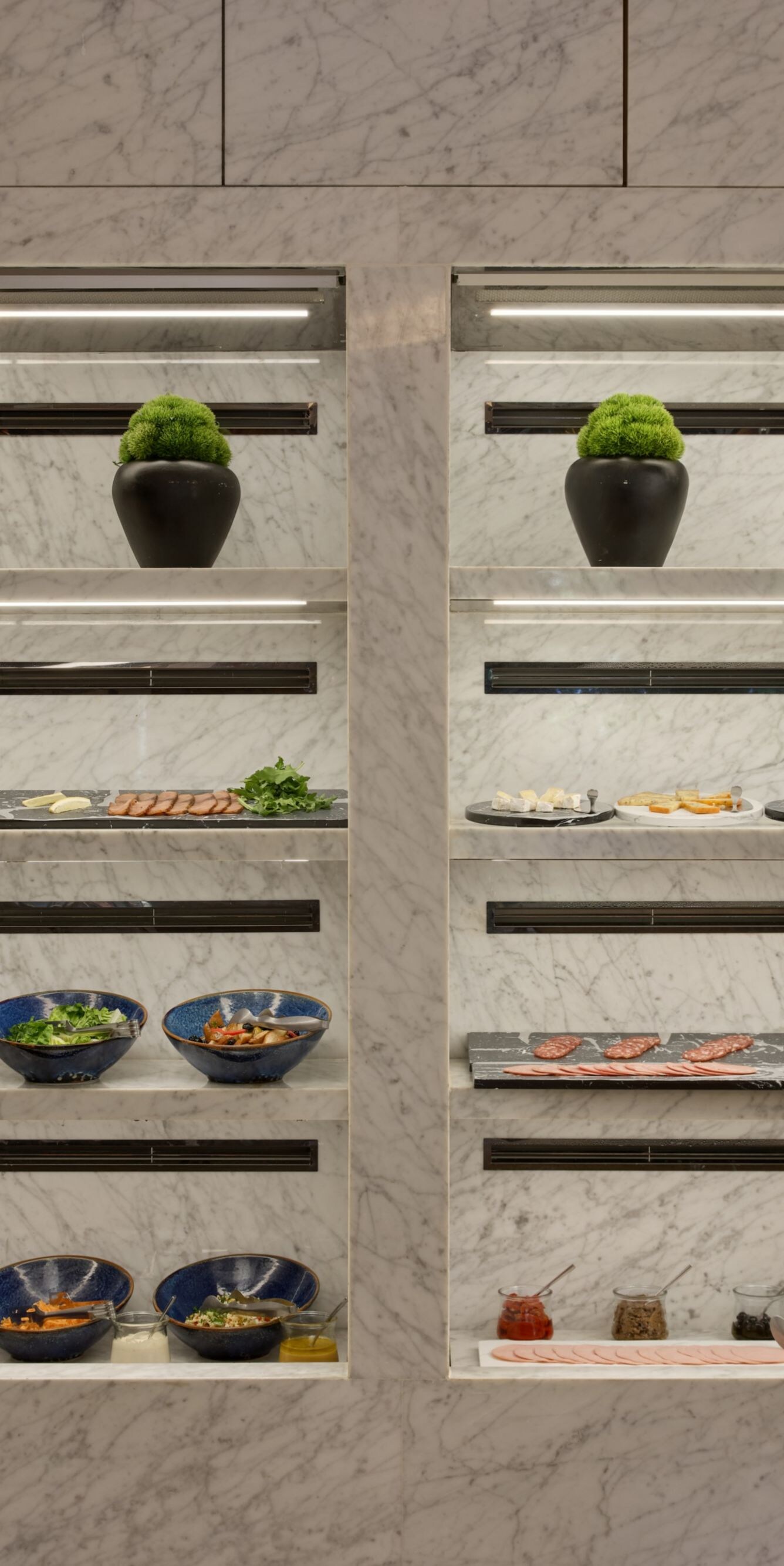 Cold section of breakfast spread
