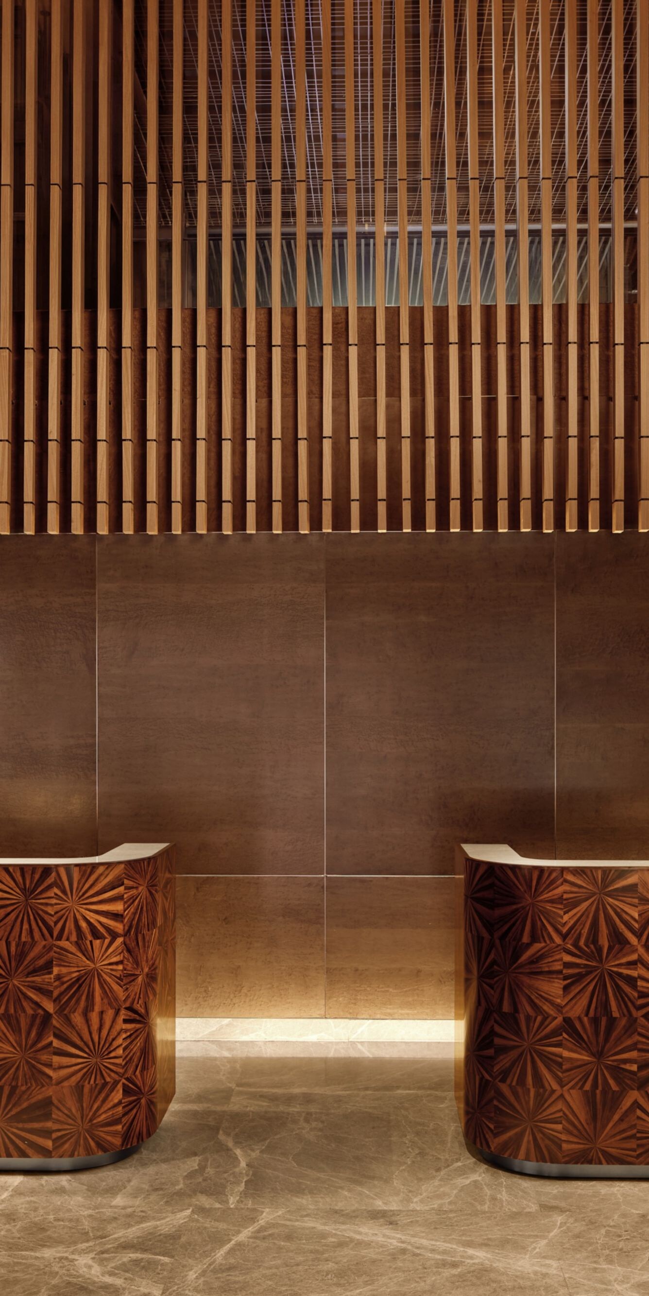 Close up view of the front desk without associates
