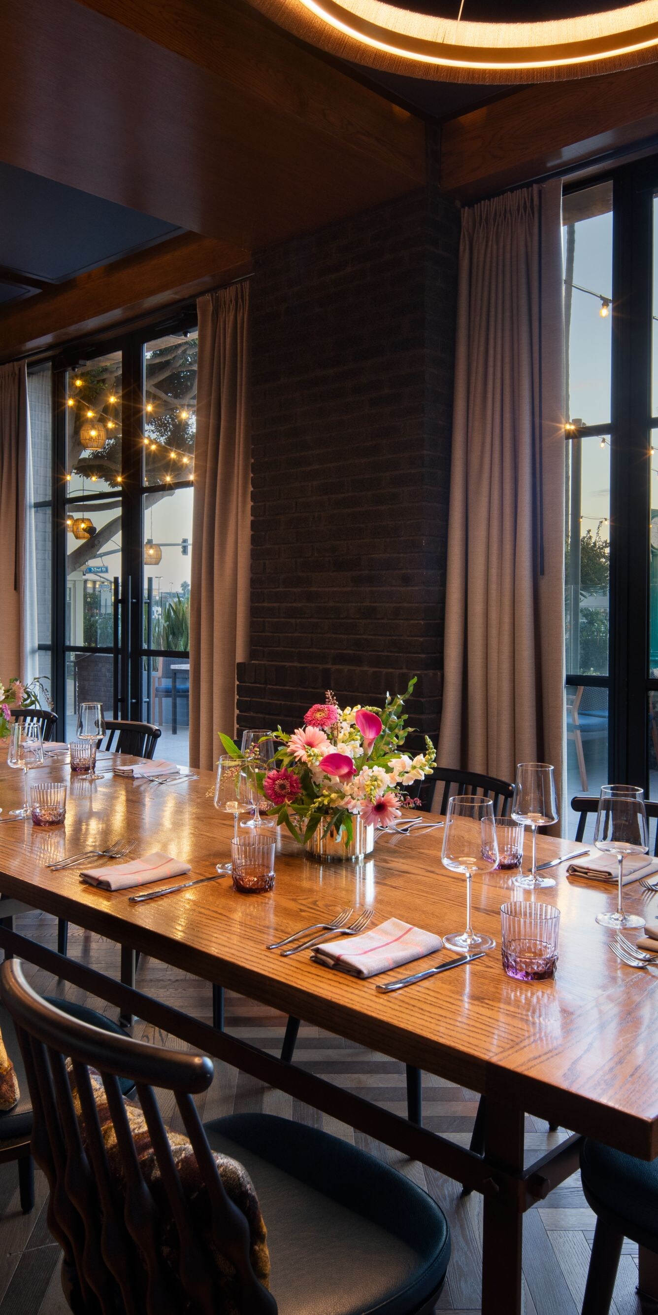 Private dining room with terrace access