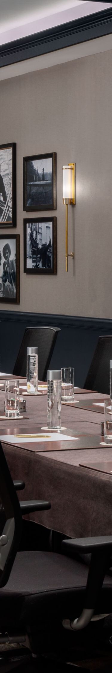 Meeting room with boardroom table and chairs
