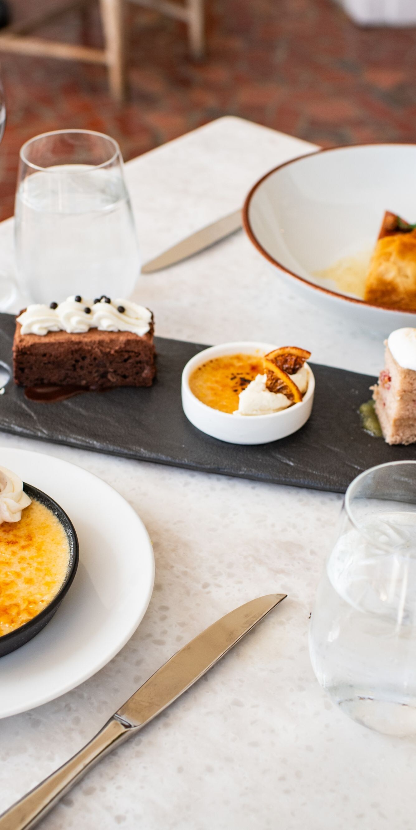 Dessert plates at Becca Restaurant & Garden