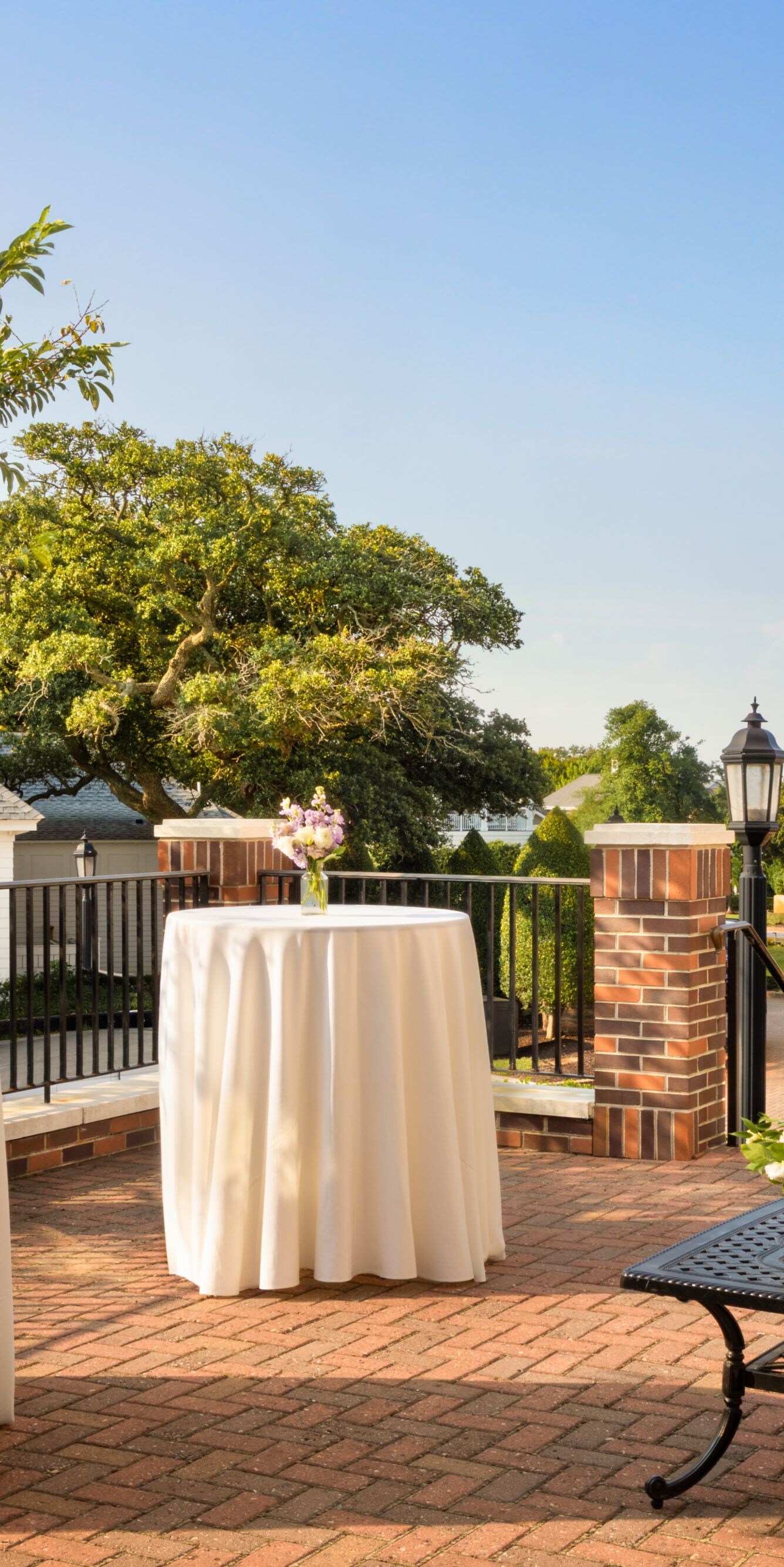 Terrace with cocktail tables