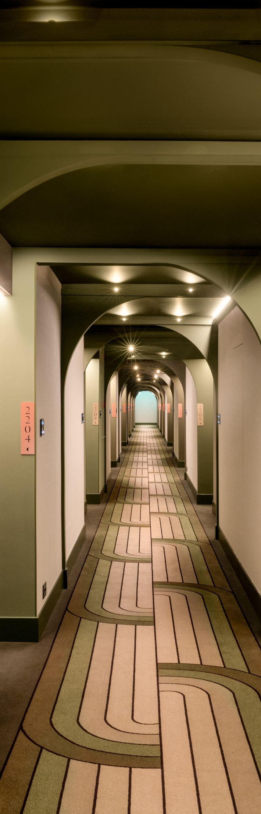 Corridor to rooms at Hotel Cardo Roma