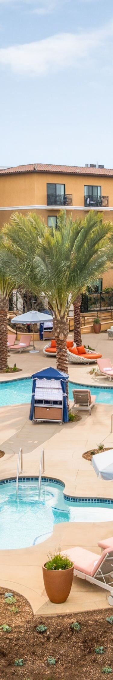aerial view of outdoor pool