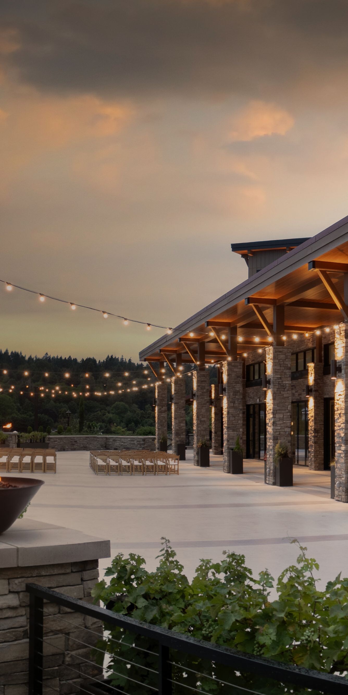 patio at dusk