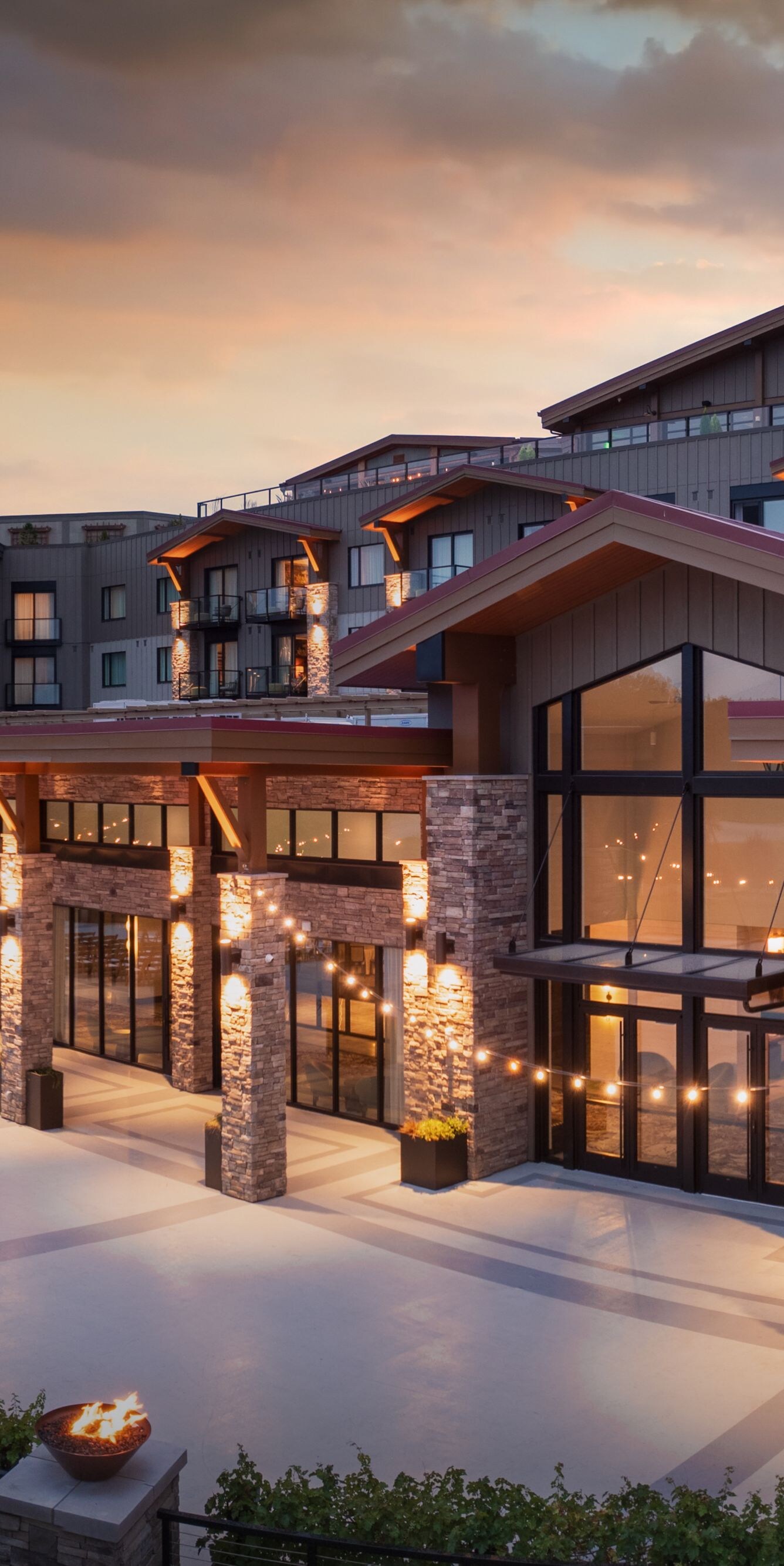 patio at dusk