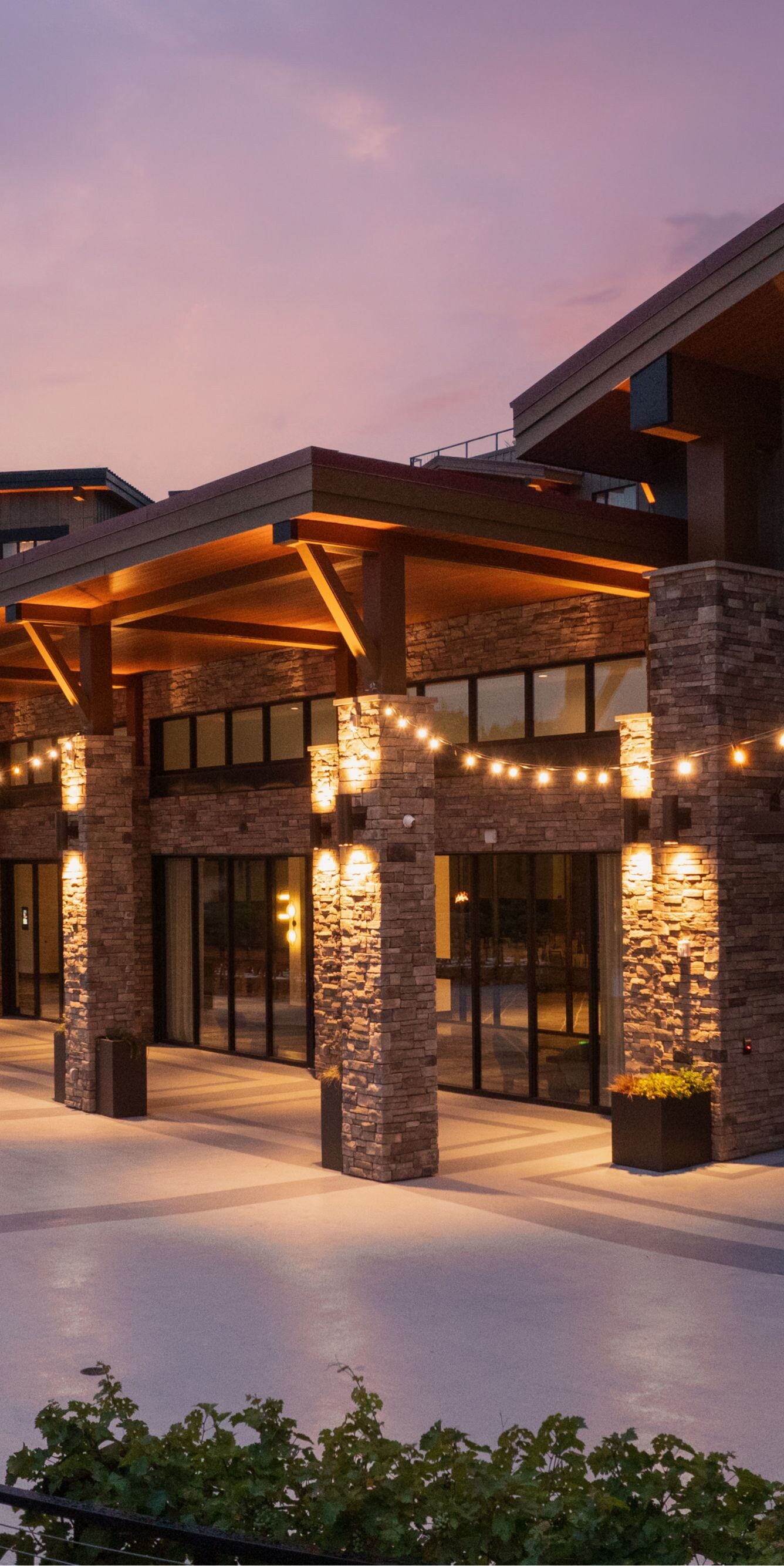 patio at dusk