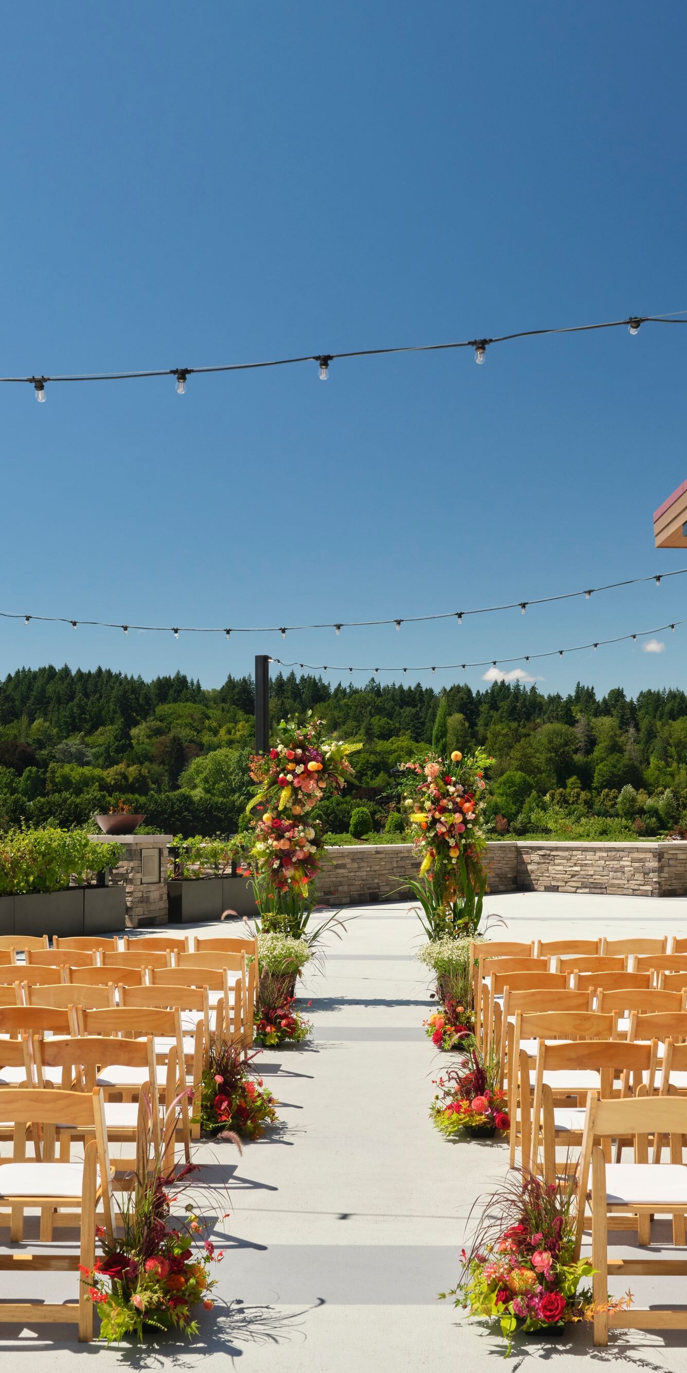 wedding chairs on the patio