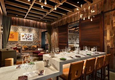 dining room with wine