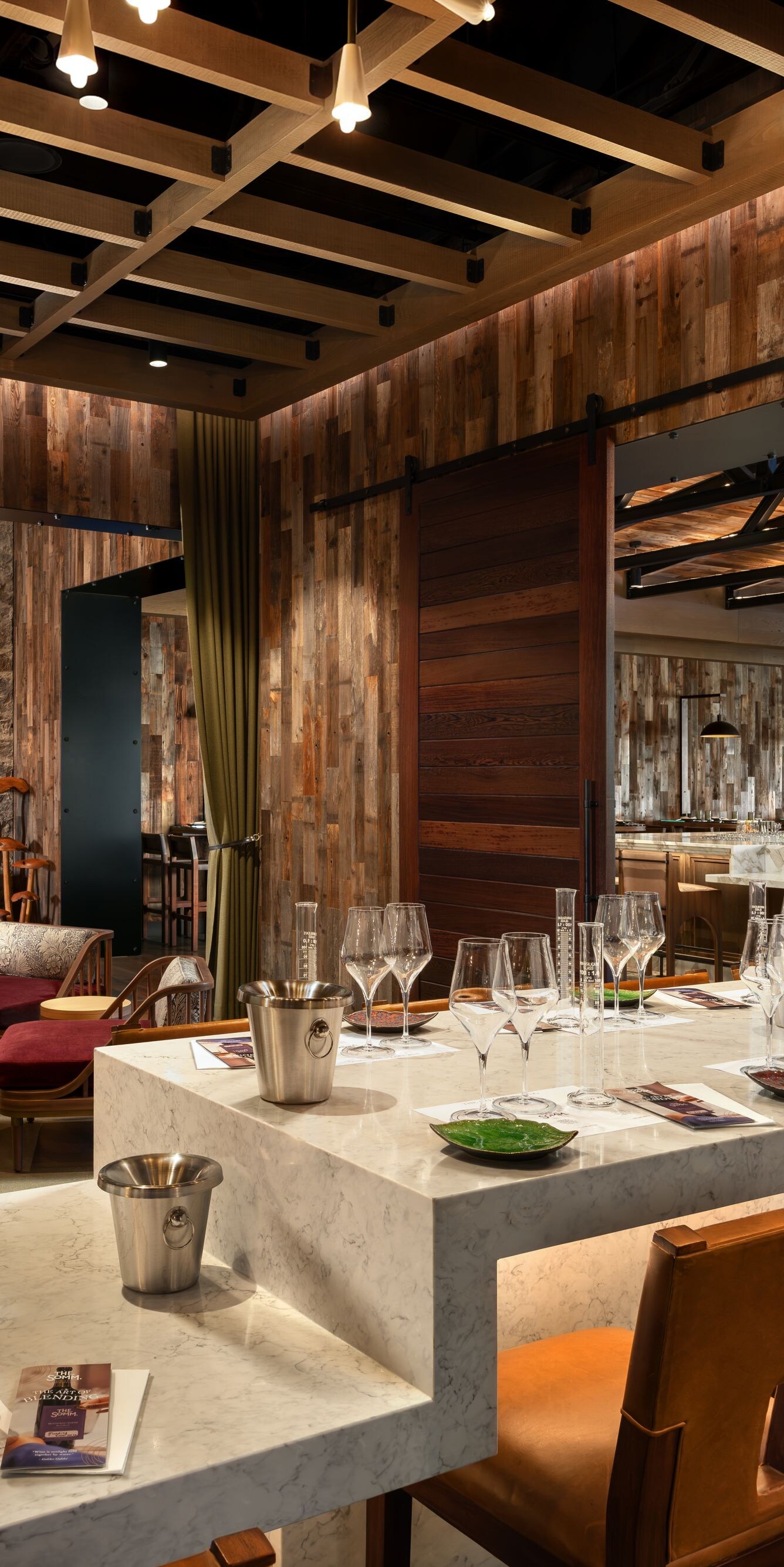 dining room with wine