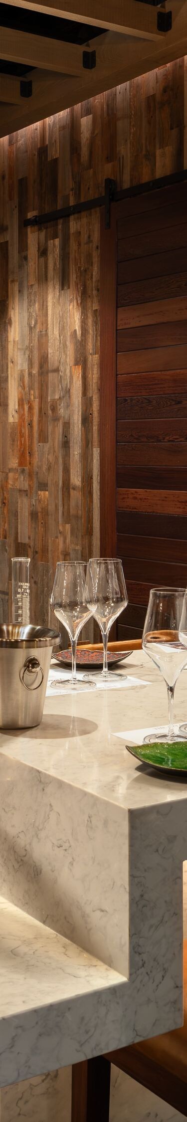 dining room with wine
