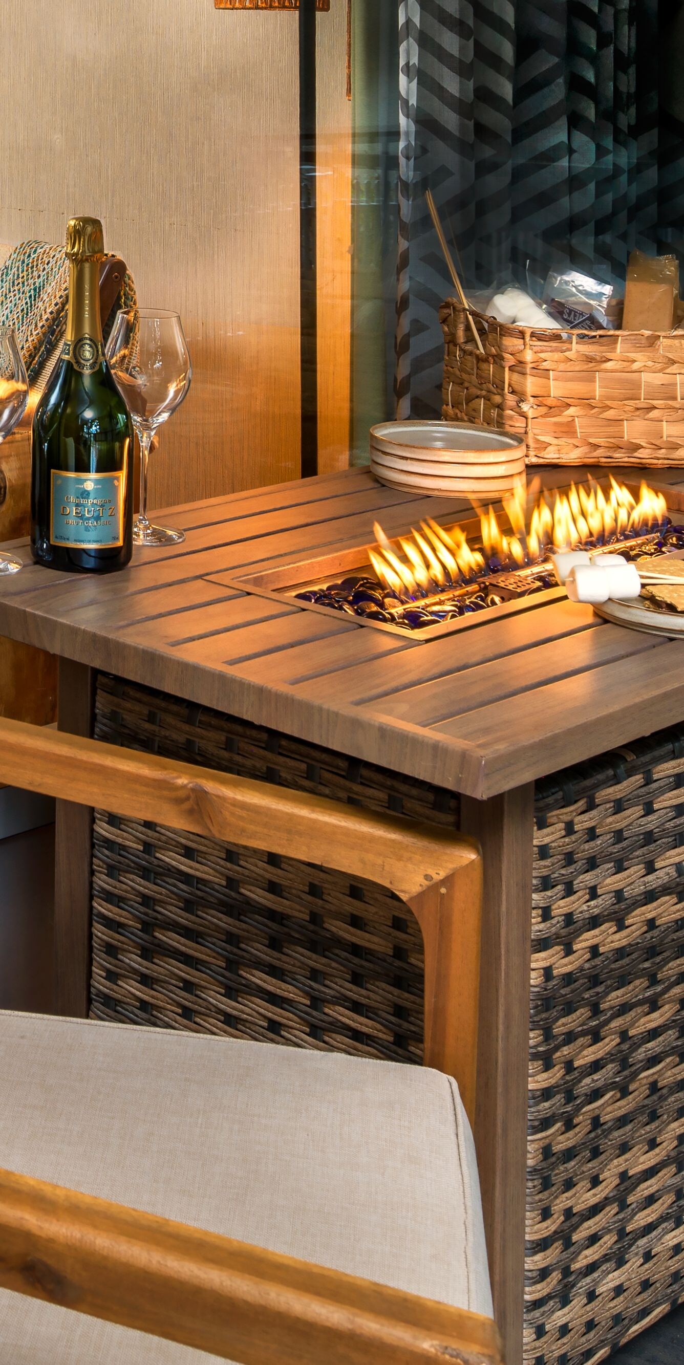 Fire Pit at guest room patio
