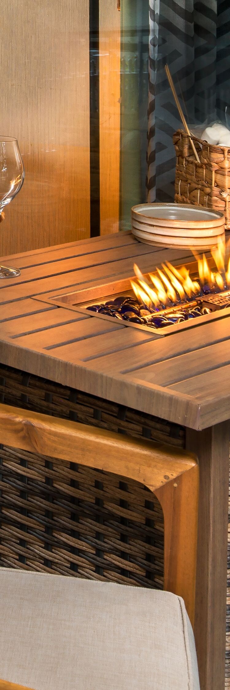 Fire Pit at guest room patio