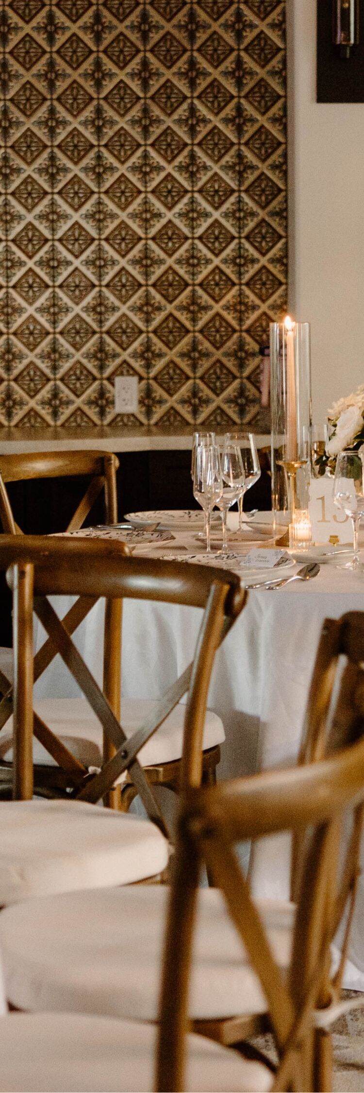 tables and chairs set up for wedding dinner