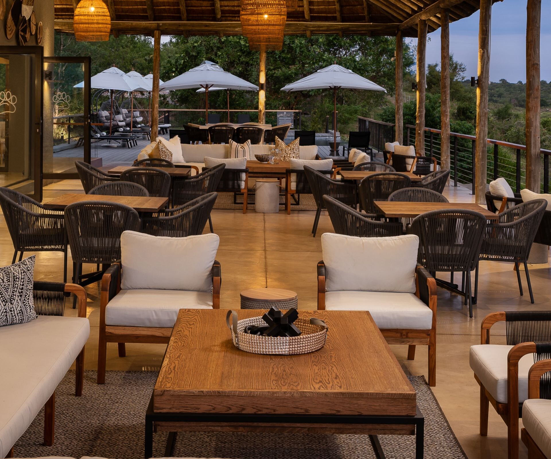 Outdoor patio seating area 
