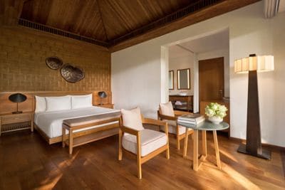 A peaceful king bungalow with lush garden views.