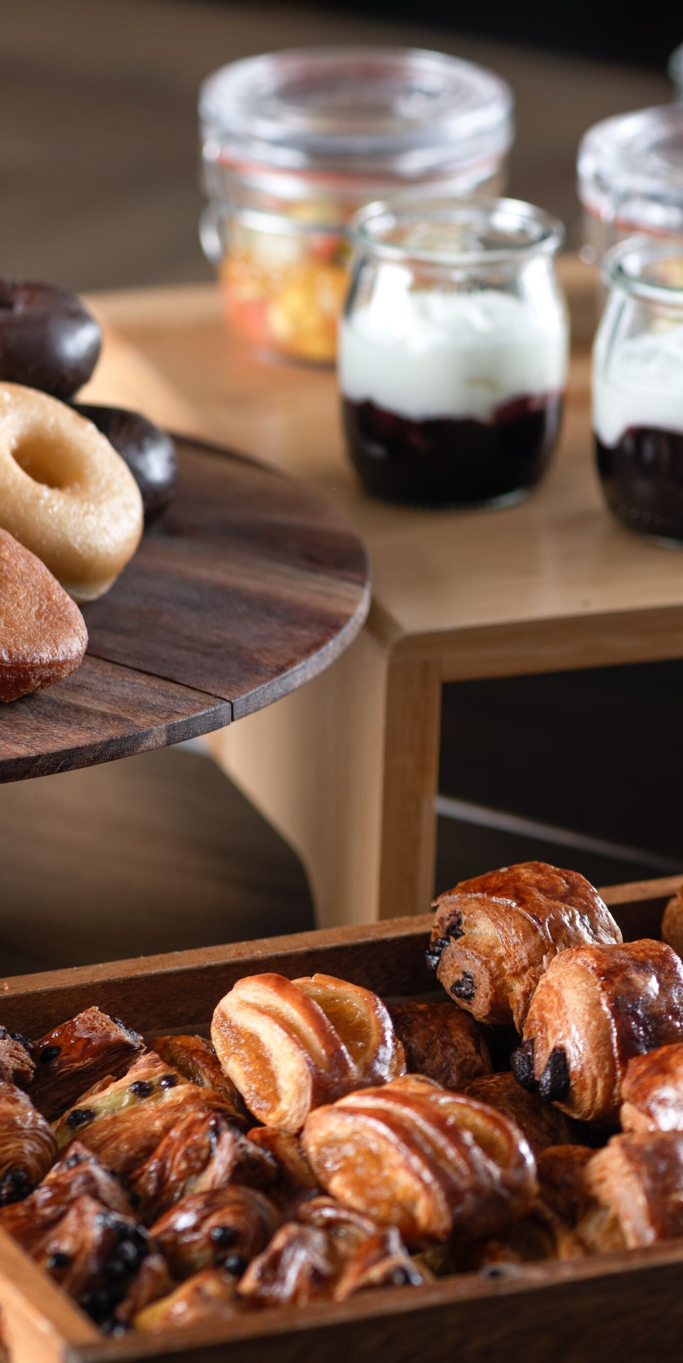 Artisanal pastries and yogurt parfaits
