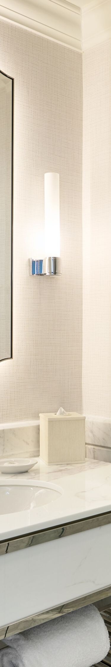 Marble bathroom with glass shower