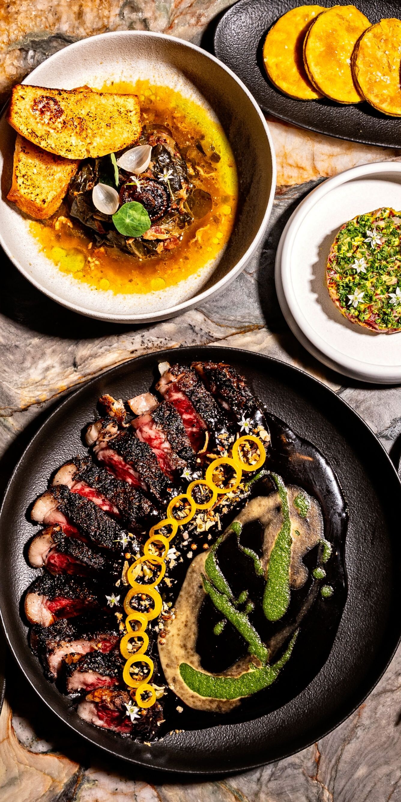 Assortment of Dogon restaurant dishes