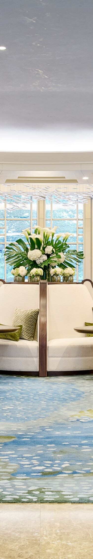 Elegant hotel lobby with seating