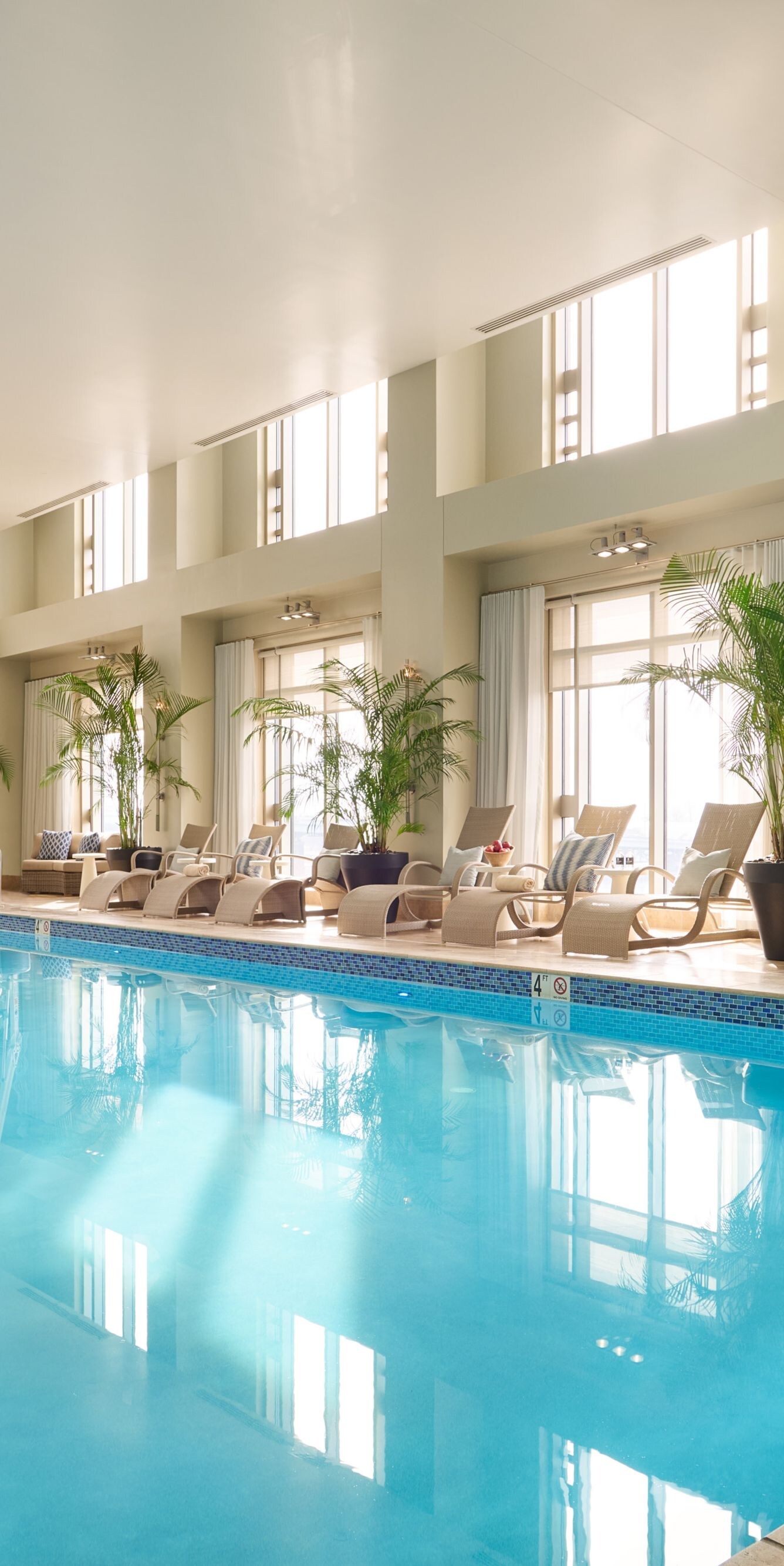  Indoor swimming pool with lounge area