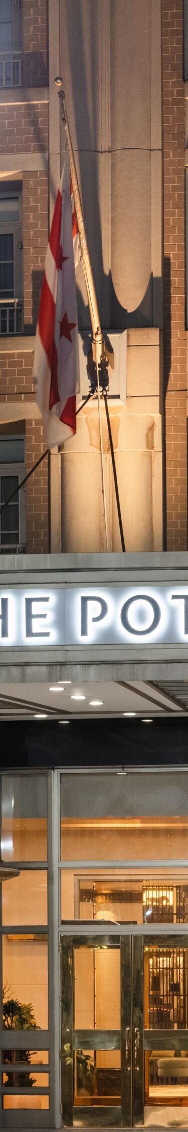 Exterior entrance with illuminated signage