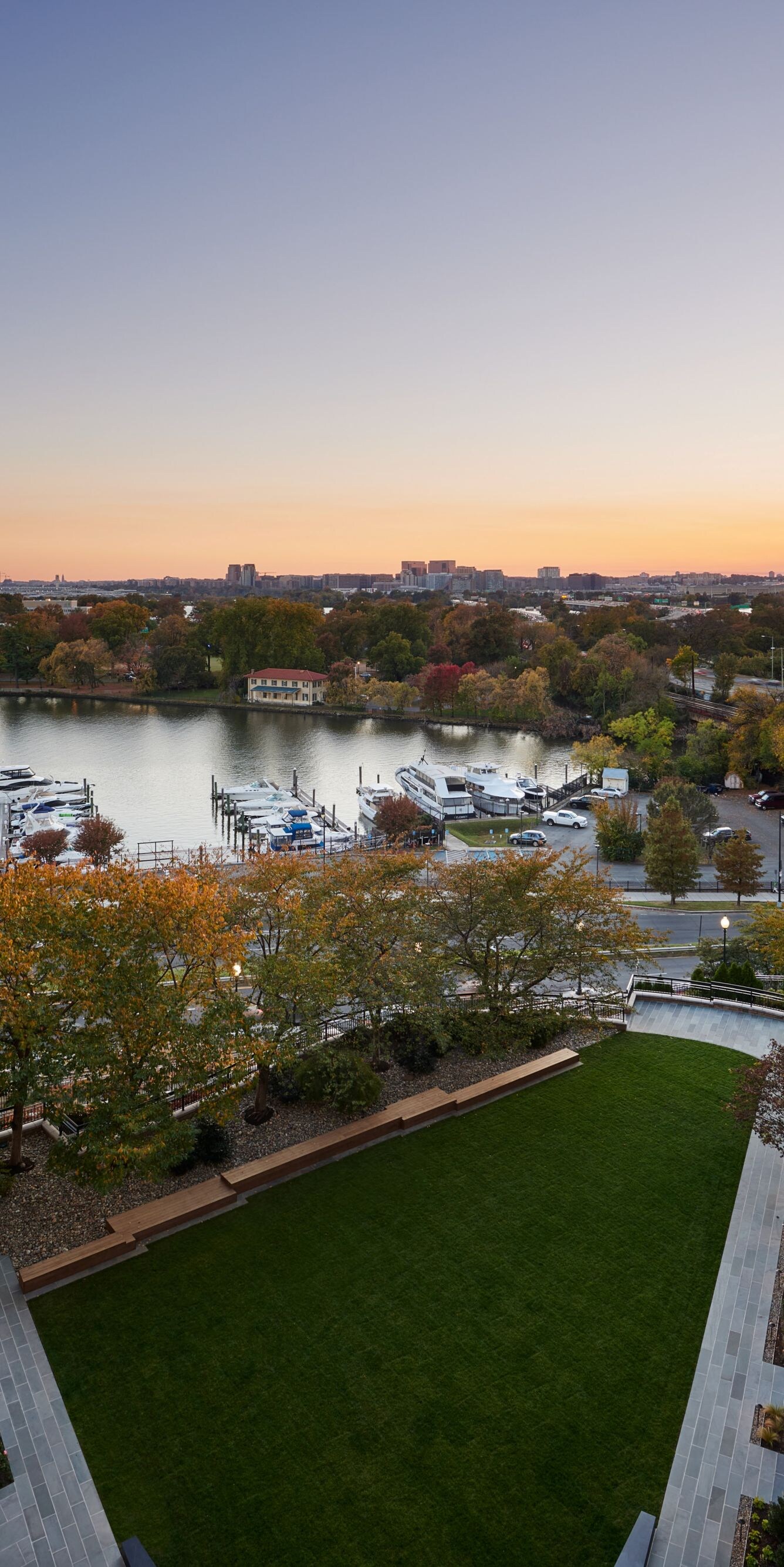 Hotel view overlooking DC waterfront