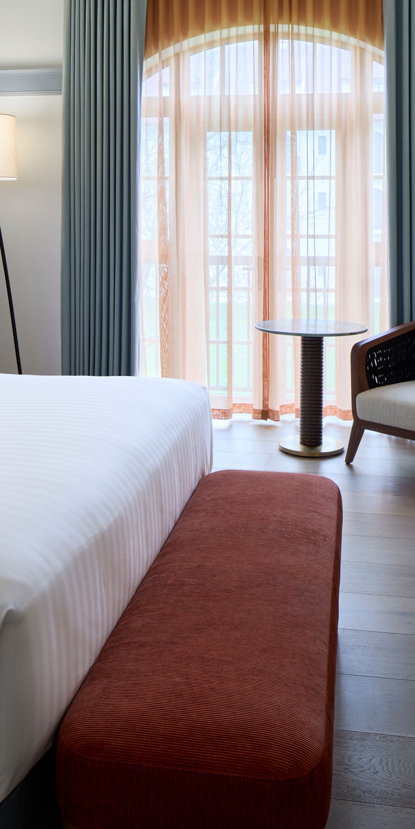 King bed, armchair, dresser, TV