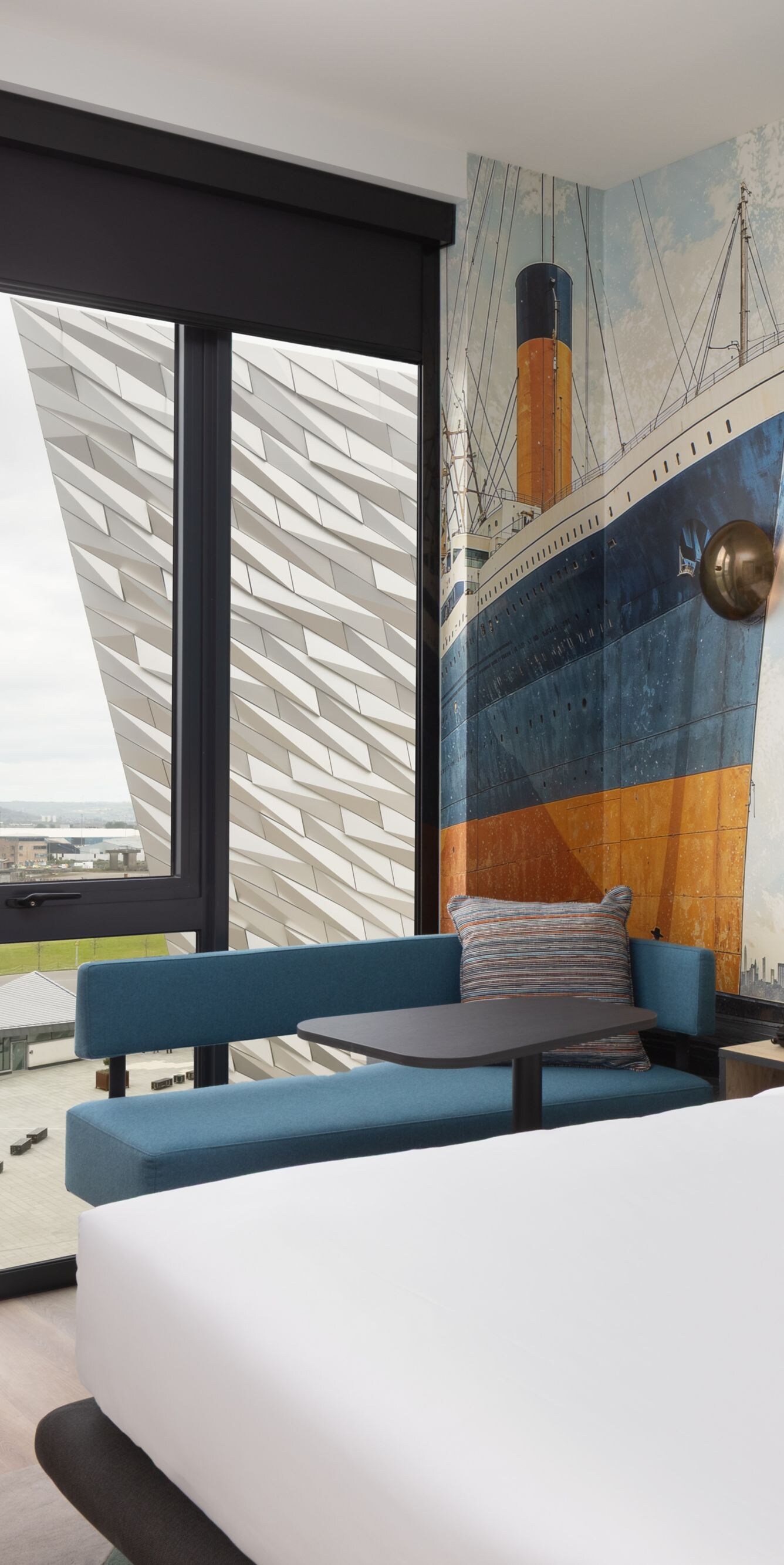 Queen room overlooking Titanic Belfast
