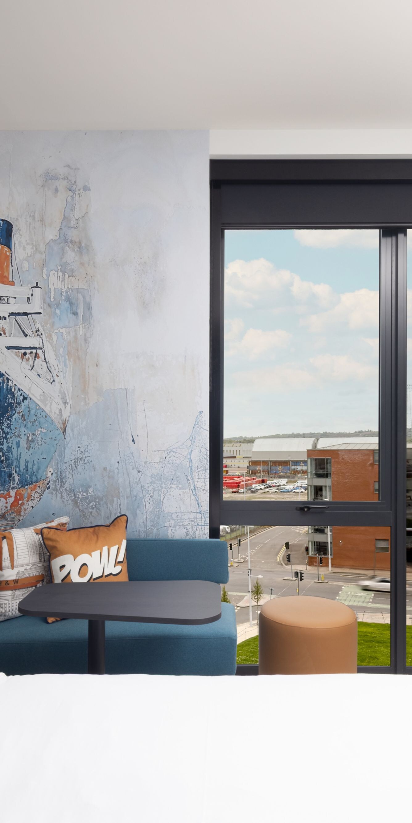 Guest Rooom with view of H&W iconic cranes