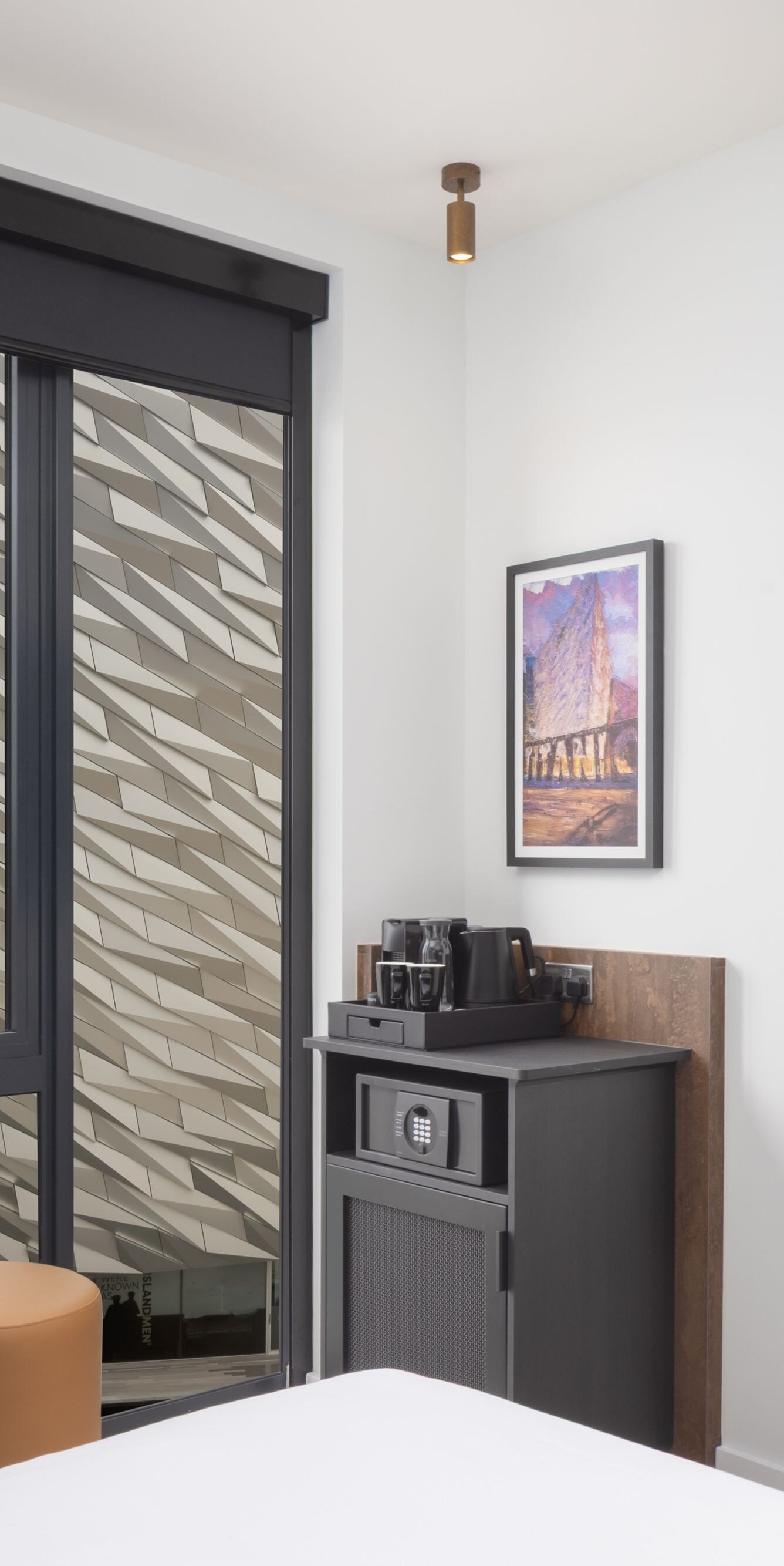 Guest room with view of Titanic Belfast