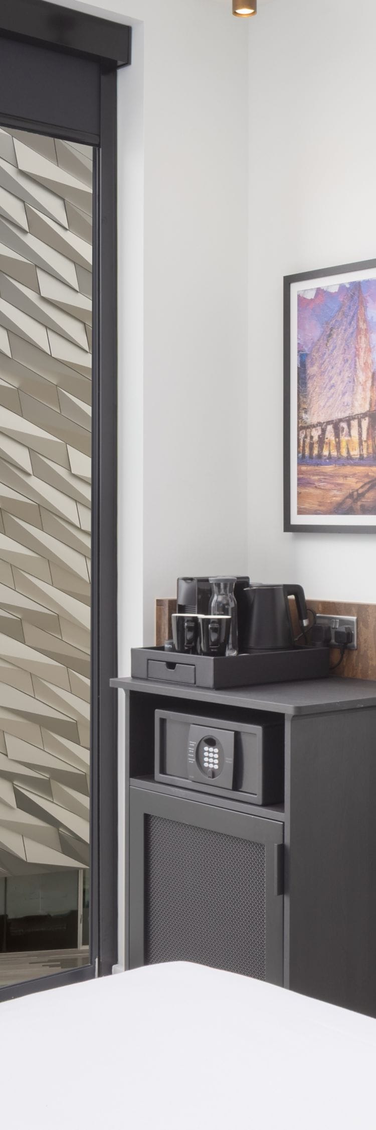 Guest room with view of Titanic Belfast