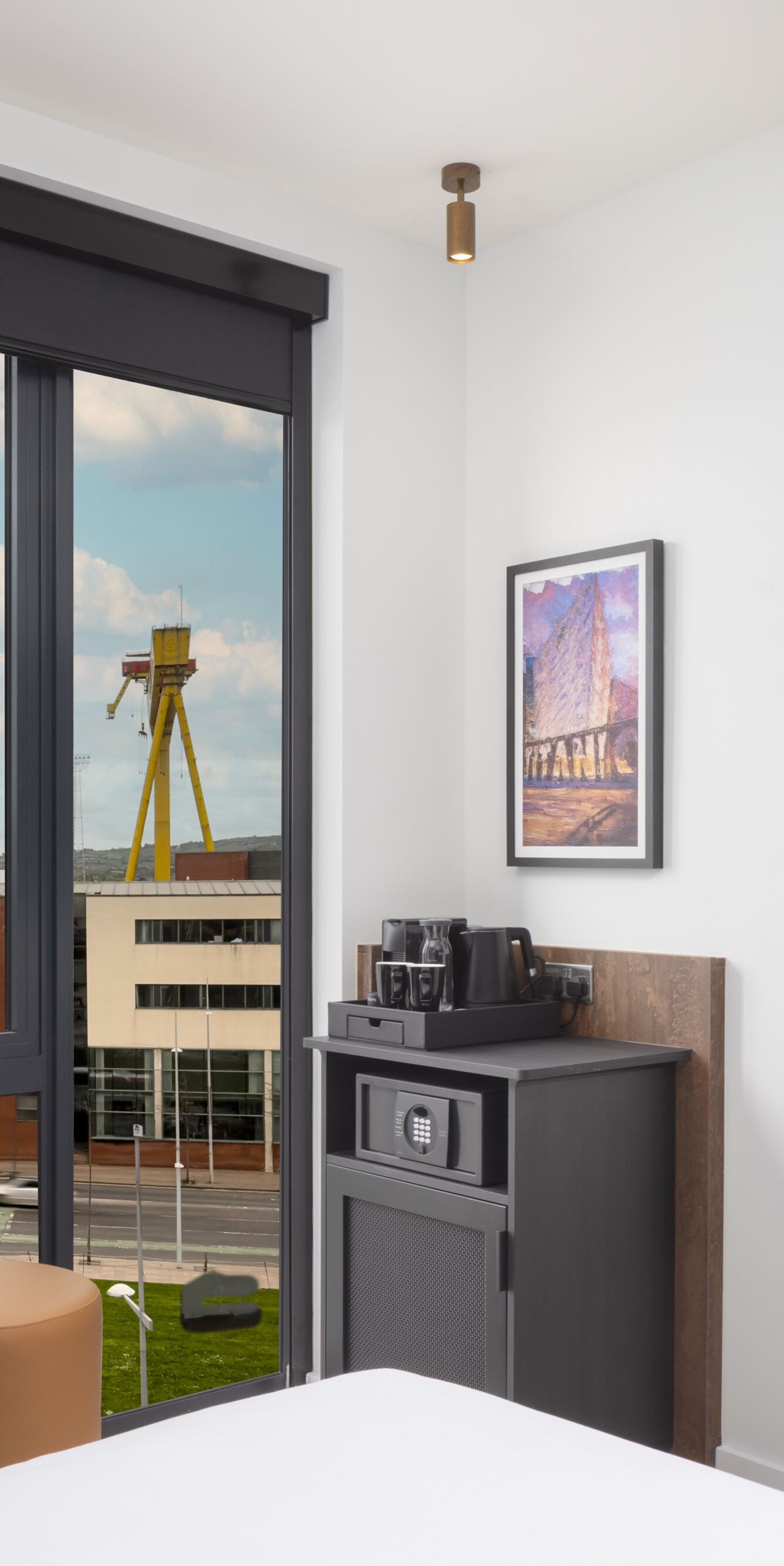 Queen Room View of H&W cranes