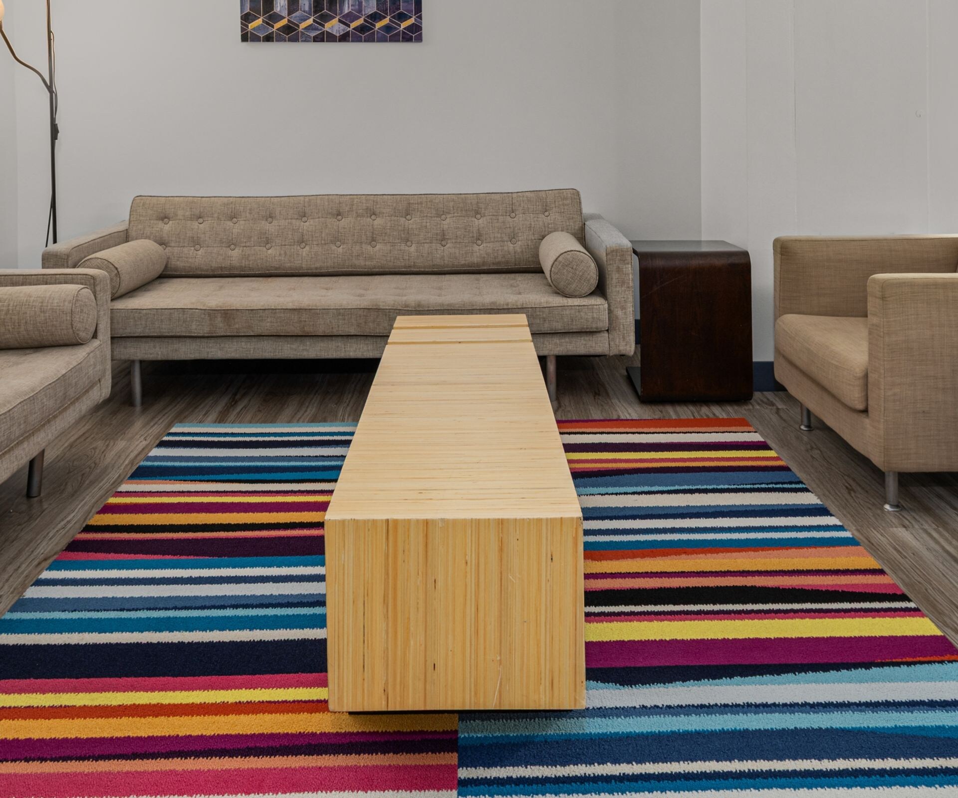 Lounge area with sofas and tables