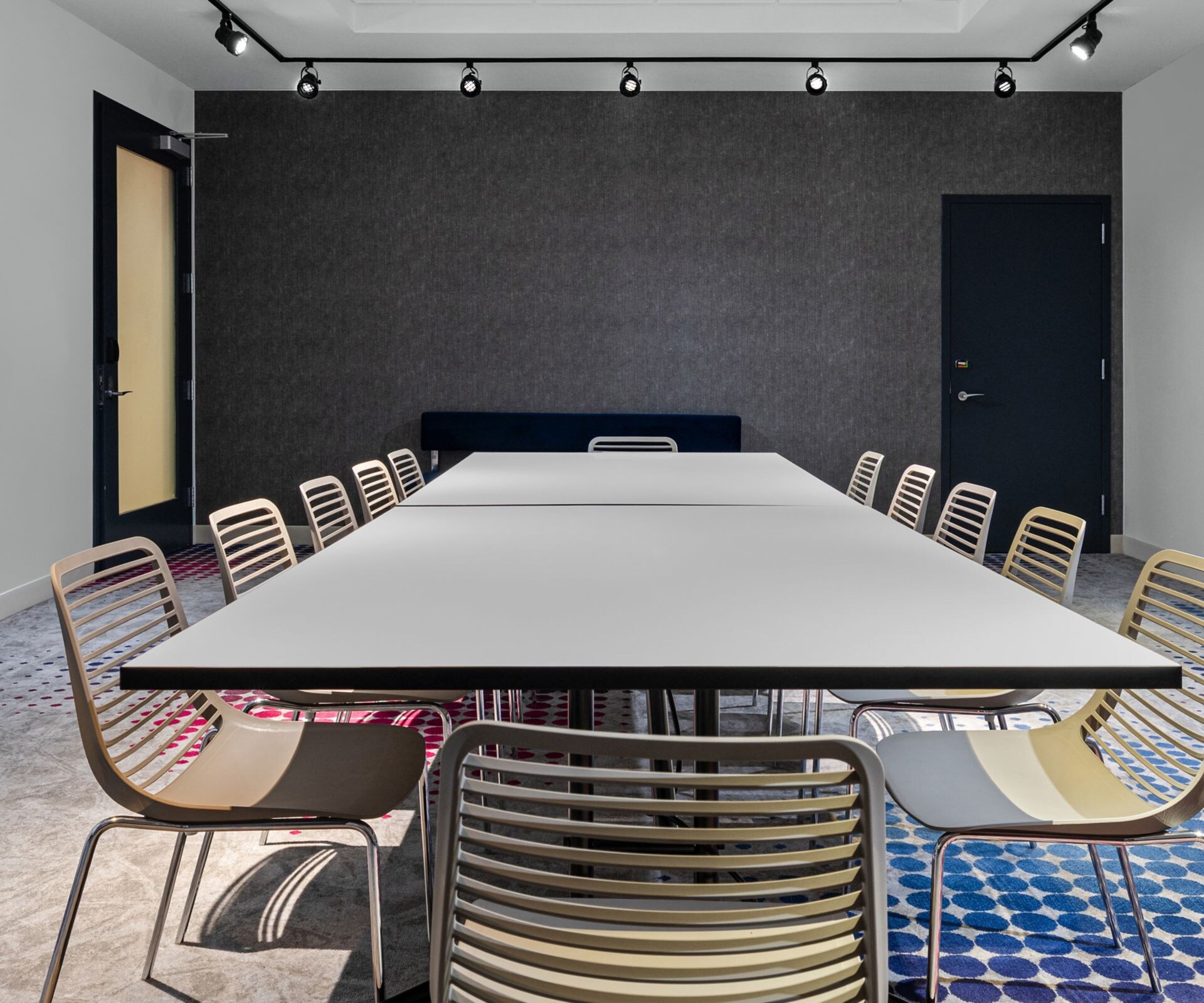 Meeting room with conference table and chairs